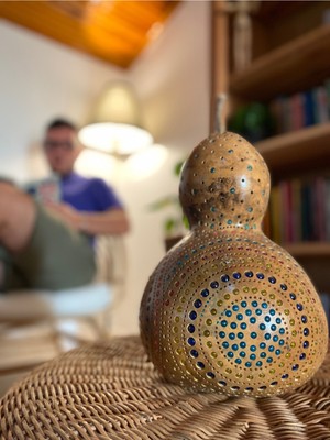 Kahverengi Su Kabağı Lamba, Doğal ve Şık Dekoratif Aydınlatma Seçeneği