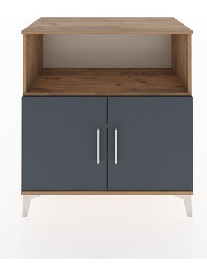 Hyperion Şifonyer 3 Raflı 2 Kapaklı 88X44X96 Çam-Antrasit