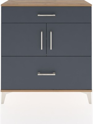 Arges Şifonyer 2 Raflı 2 Çekmeceli 2 Kapaklı 88X30X96 Çam-Antrasit