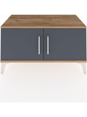 Hyperion Şifonyer Tek Raflı 2 Kapaklı 88X44X48 Çam-Antrasit