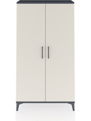 Arges Dolap 4 Raflı 2 Kapaklı 88X30X163 Antrasit-Aytaşı