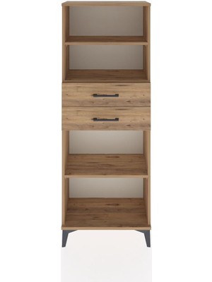 Arges Dolap 3 Raflı 2 Çekmeceli 60X30X163 Çam-Çam