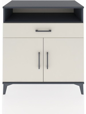 Hyperion Şifonyer Tek Çekmeceli 2 Kapaklı 88X44X96 Antrasit-Aytaşı