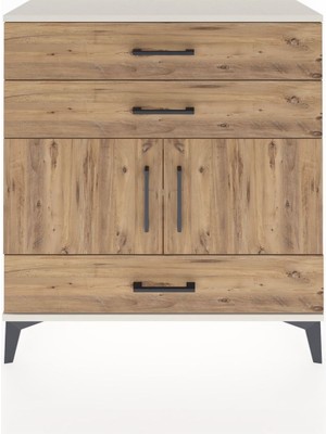 Arges Şifonyer 2 Raflı 3 Çekmeceli 2 Kapaklı 88X30X96 Aytaşı-Çam