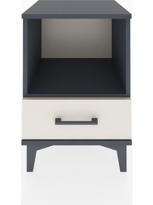 Hyperion Komodin Tek Raflı Tek Çekmeceli 44X44X64 Antrasit-Aytaşı