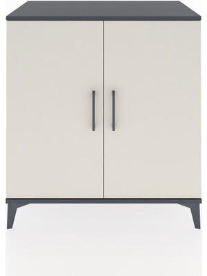 Hyperion Şifonyer 3 Raflı 2 Kapaklı 88X44X96 Antrasit-Aytaşı