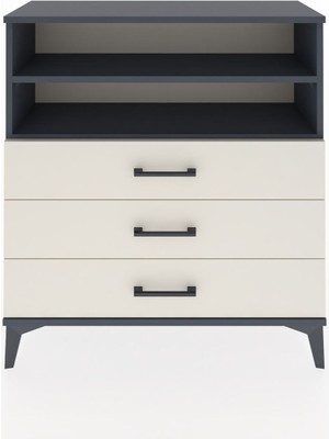 Arges Şifonyer 2 Raflı 3 Çekmeceli 88X30X96 Antrasit-Aytaşı