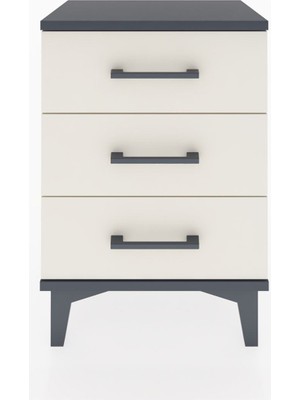 Arges Komodin 3 Çekmeceli 44X30X64 Antrasit-Aytaşı