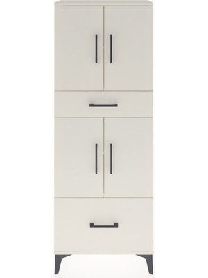 Arges Dolap 4 Raflı 2 Çekmeceli 4 Kapaklı 60X30X163 Aytaşı-Aytaşı
