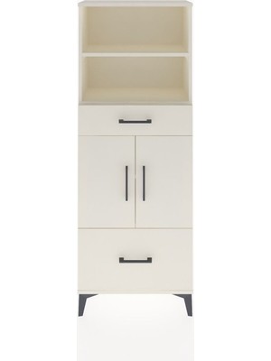 Arges Dolap 4 Raflı 2 Çekmeceli 2 Kapaklı 60X30X163 Aytaşı-Aytaşı