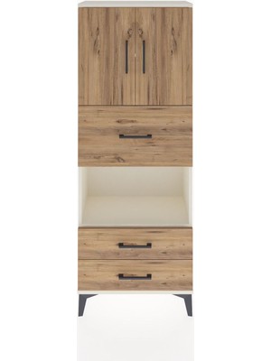 Arges Dolap 3 Raflı 3 Çekmeceli 2 Kapaklı 60X30X163 Aytaşı-Çam