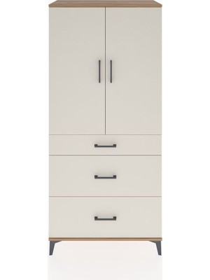 Hyperion Dolap 3 Raflı 3 Çekmeceli 2 Kapaklı 88X44X195 Çam-Aytaşı