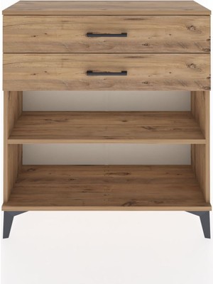 Arges Şifonyer Tek Raflı 2 Çekmeceli 88X30X96 Çam-Çam
