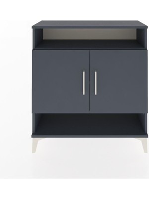 Arges Şifonyer 3 Raflı 2 Kapaklı 88X30X96 Antrasit-Antrasit