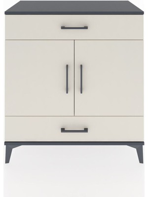 Hyperion Şifonyer 2 Raflı 2 Çekmeceli 2 Kapaklı 88X44X96 Antrasit-Aytaşı