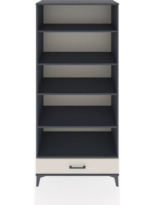 Hyperion Dolap 5 Raflı Tek Çekmeceli 88X44X195 Antrasit-Aytaşı