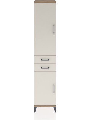 Hyperion Dolap 3 Raflı 2 Çekmeceli Tek Askılı 44X44X221 Çam-Aytaşı