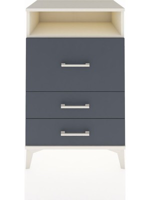 Hyperion Komodin Tek Raflı 3 Çekmeceli 60X44X96 Aytaşı-Antrasit