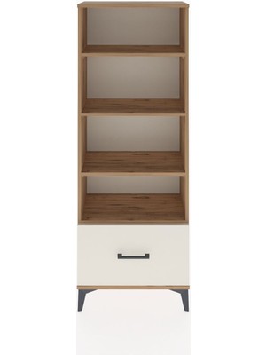 Arges Dolap 4 Raflı Tek Çekmeceli 60X30X163 Çam-Aytaşı