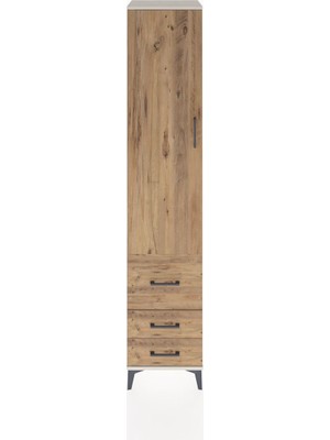 Hyperion Dolap 4 Raflı 3 Çekmeceli Tek Kapaklı 44X44X221 Aytaşı-Çam