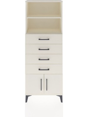 Arges Dolap 2 Raflı 4 Çekmeceli 2 Kapaklı 60X30X163 Aytaşı-Aytaşı