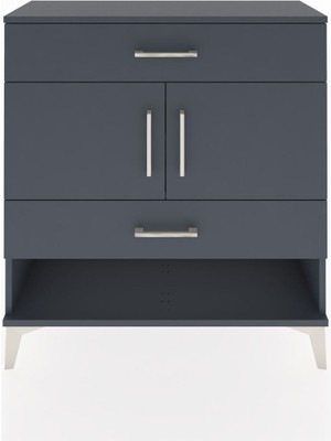 Arges Şifonyer 2 Raflı 2 Çekmeceli 2 Kapaklı 88X30X96 Antrasit-Antrasit