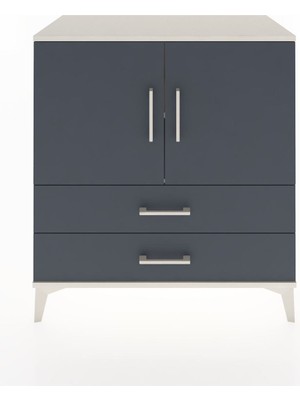 Hyperion Şifonyer 2 Raflı 2 Çekmeceli 2 Kapaklı 88X44X96 Aytaşı-Antrasit