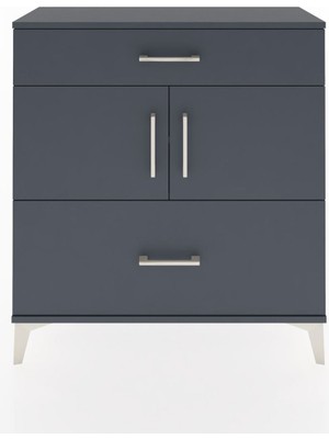 Arges Şifonyer 2 Raflı 2 Çekmeceli 2 Kapaklı 88X30X96 Antrasit-Antrasit