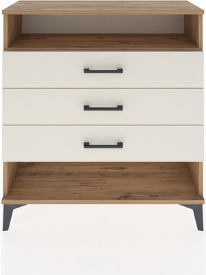 Arges Şifonyer Tek Raflı 3 Çekmeceli 88X30X96 Çam-Aytaşı