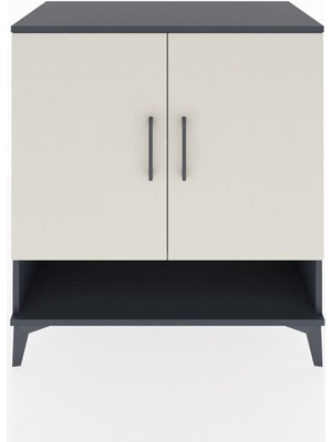 Hyperion Şifonyer 2 Raflı 2 Kapaklı 88X44X96 Antrasit-Aytaşı