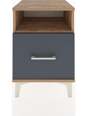 Hyperion Komodin Tek Raflı Tek Çekmeceli 44X44X64 Çam-Antrasit