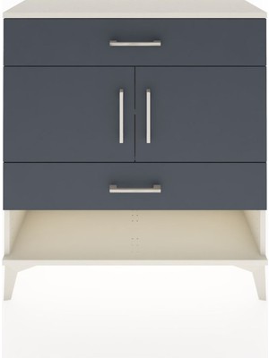 Arges Şifonyer 2 Raflı 2 Çekmeceli 2 Kapaklı 88X30X96 Aytaşı-Antrasit