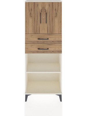 Arges Dolap 3 Raflı 2 Çekmeceli 2 Kapaklı 60X30X163 Aytaşı-Çam