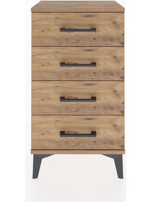 Arges Komodin 4 Çekmeceli 44X30X80 Çam-Çam