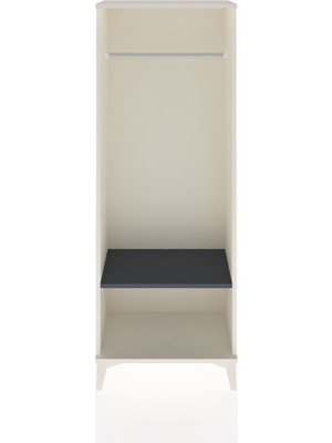 Arges Dolap Tek Raflı Kapaklı Tek Askılı 60X30X163 Aytaşı-Antrasit