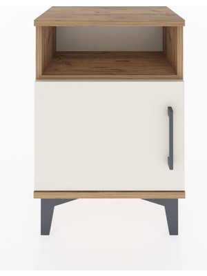 Arges Komodin 2 Raflı Tek Kapaklı 44X30X64 Çam-Aytaşı