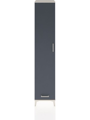 Hyperion Dolap 5 Raflı Tek Çekmeceli Tek Kapaklı 44X44X221 Aytaşı-Antrasit