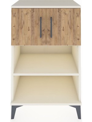 Hyperion Komodin 2 Raflı 2 Kapaklı 60X44X96 Aytaşı-Çam