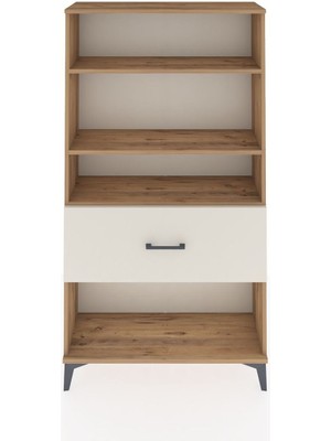 Arges Dolap 3 Raflı Tek Çekmeceli 88X30X163 Çam-Aytaşı