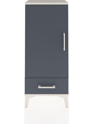 Arges Komodin 3 Raflı Tek Çekmeceli Tek Kapaklı 44X30X106 Aytaşı-Antrasit