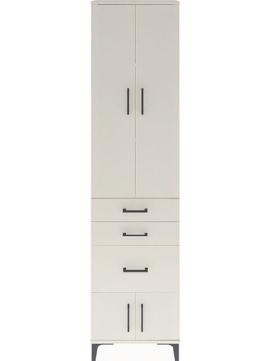 Arges Dolap 3 Raflı 3 Çekmeceli 4 Kapaklı 60X30X243 Aytaşı-Aytaşı