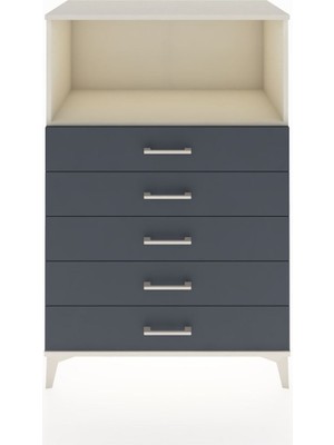 Hyperion Dolap Tek Raflı 4 Çekmeceli 88X44X134 Aytaşı-Antrasit