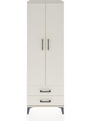 Hyperion Dolap Tek Raflı 2 Çekmeceli Tek Askılı 60X44X182 Aytaşı-Aytaşı