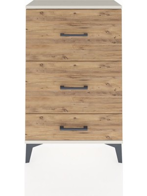 Arges Komodin 3 Çekmeceli 60X30X96 Aytaşı-Çam