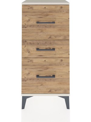 Arges Komodin 3 Çekmeceli 44X30X96 Aytaşı-Çam