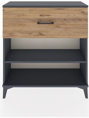 Arges Şifonyer Tek Raflı Tek Çekmeceli 88X30X96 Antrasit-Çam