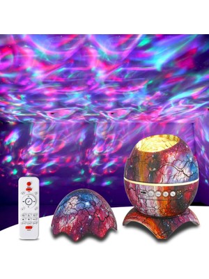 Renkli Dinozor Yumurta Gece Lambası, Projektör ve Uzaktan Kumandalı, Dekoratif ve Işıklandırıcı