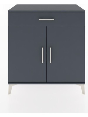 Hyperion Şifonyer Tek Raflı Tek Çekmeceli 2 Kapaklı 88X44X96 Antrasit-Antrasit