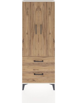 Arges Dolap 3 Raflı 2 Çekmeceli 2 Kapaklı 60X30X163 Aytaşı-Çam