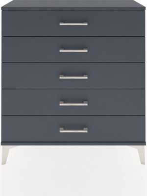 Arges Şifonyer 5 Çekmeceli 88X30X96 Antrasit-Antrasit